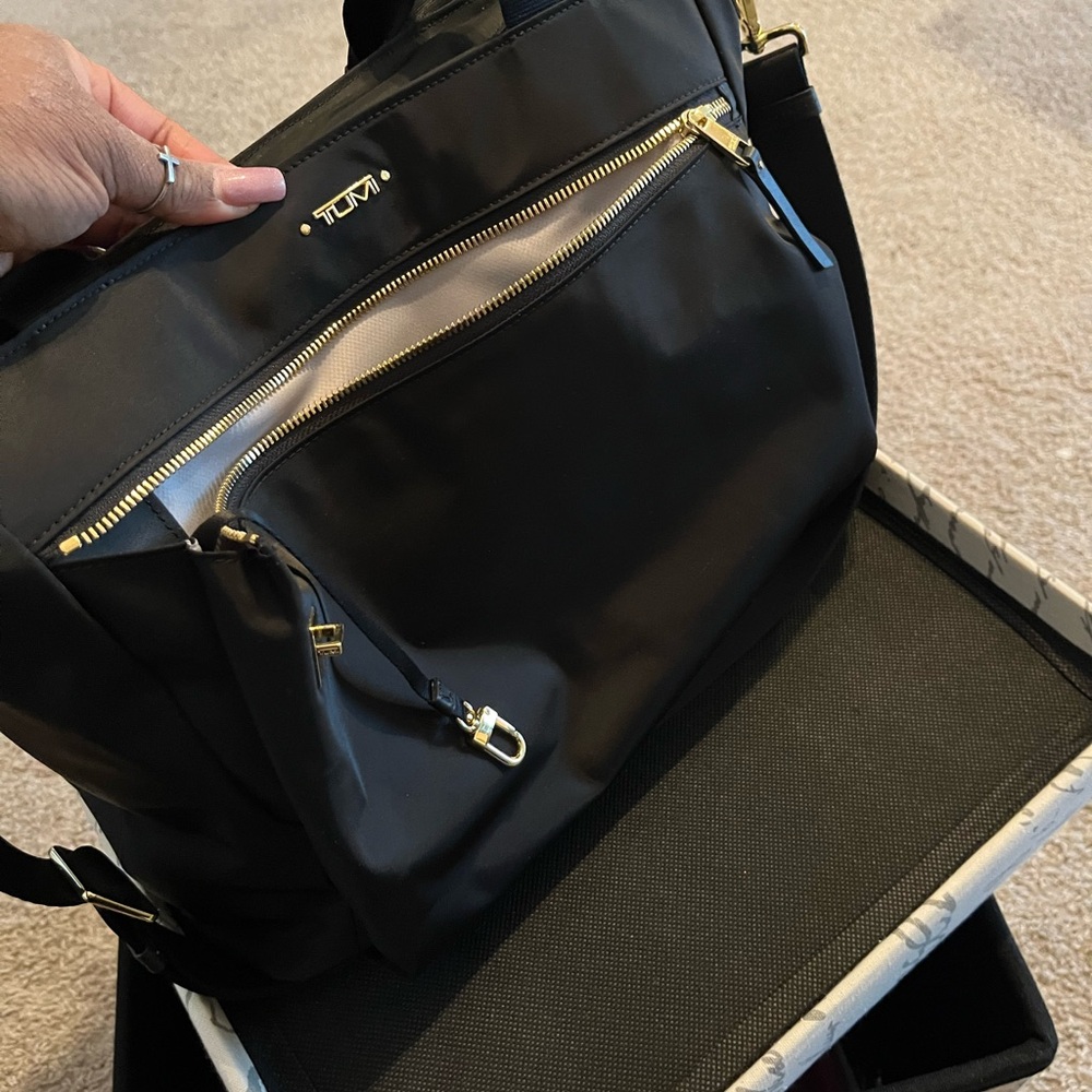 TUMI Black Voyageur Tote Bag